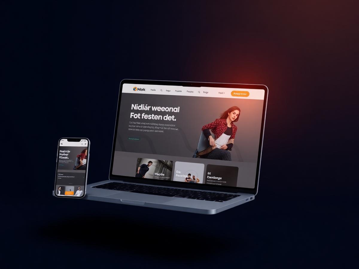 Site onepage responsivo em laptop e celular